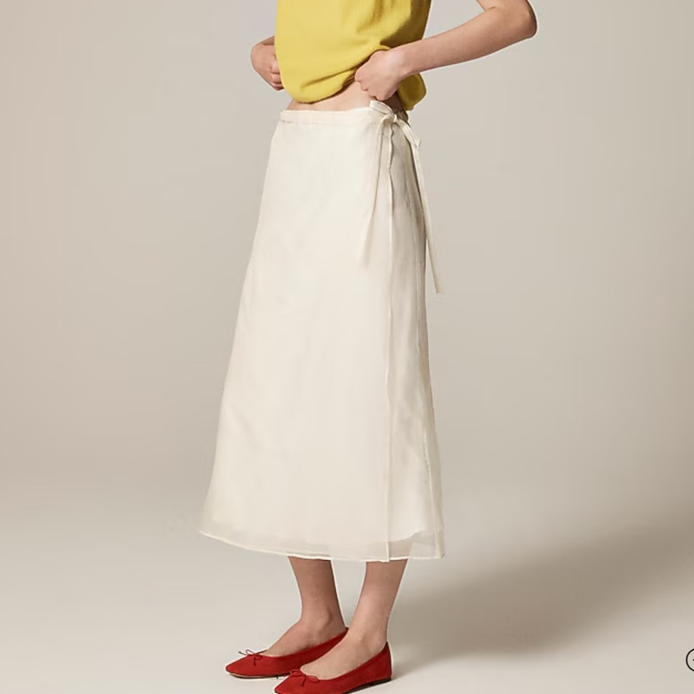 J.Crew Collection wrap skirt in 100% silk organza